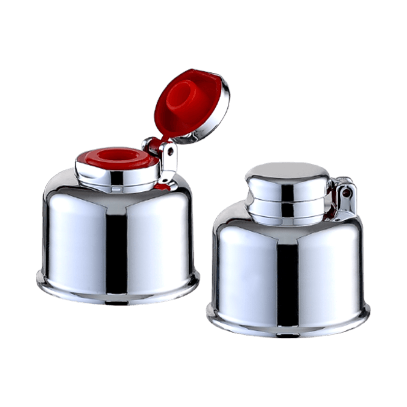 غطاء فوهة بمظهر رذاذ فضي من البلاستيك